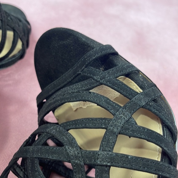 Gianni Bini black suede lace up straps heels - Picture 5 of 8